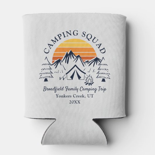 レトロファミリーキャンピングスクワッドマッチングカスタム 缶クーラー (裏面)