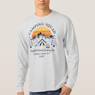 レトロファミリーキャンピングスクワッドマッチングパパ Tシャツ