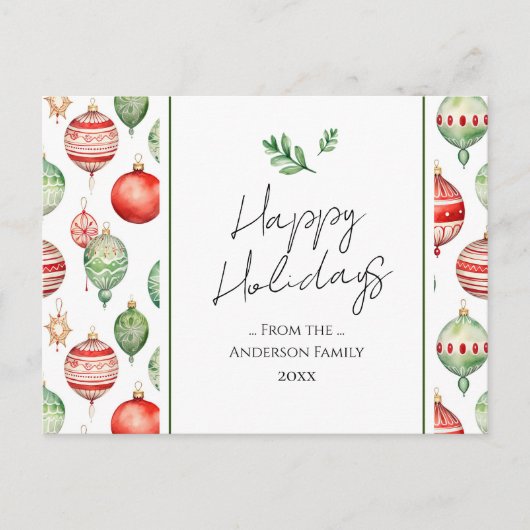 レトロファミリークリスマスグリーティング ポストカード (正面)