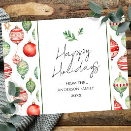 レトロファミリークリスマスグリーティング ポストカード