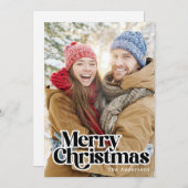 レトロファミリークリスマスフォトカード シーズンカード (正面/裏面)