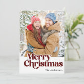 レトロファミリークリスマスフォトカード シーズンカード (スタンド正面)