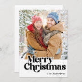 レトロファミリークリスマスフォトカード シーズンカード (正面/裏面)