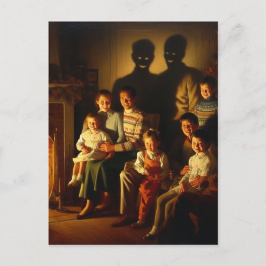 レトロファミリークリスマスホラー ポストカード (正面)