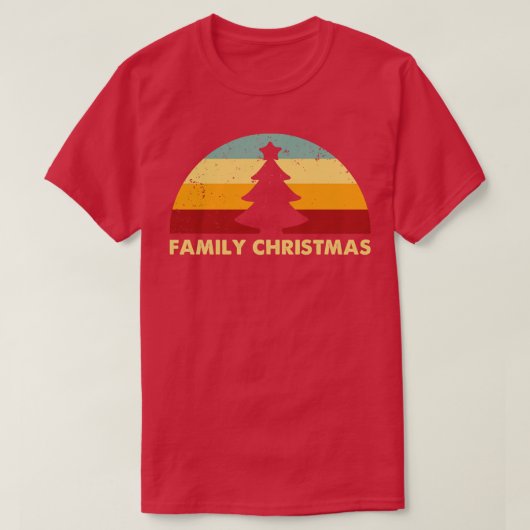 レトロファミリークリスマス Tシャツ (デザイン正面)