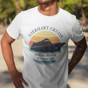 レトロファミリークルーズトリップマパーソナライズされたッチング Tシャツ