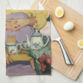 レトロファミリーサーズマモーブレックファーストインベッド キッチンタオル (四つ折り)