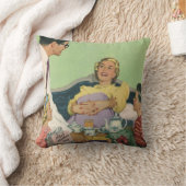 レトロファミリーサーズマモーブレックファーストインベッド クッション (ブランケット)