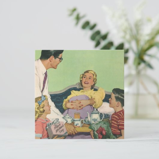 レトロファミリーサーズマモーブレックファーストインベッド 招待状 (スタンド正面)