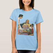 レトロファミリーサーズマモーブレックファーストインベッド Tシャツ (正面)