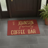 レトロファミリーネームコーヒーバー ドアマット