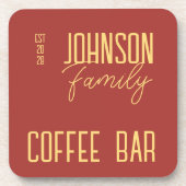 レトロファミリーネームコーヒー コースター (正面)