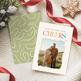 レトロファミリーフォトポートレートクリスマス シーズンカード