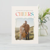 レトロファミリーフォトポートレートクリスマス シーズンカード (スタンド正面)