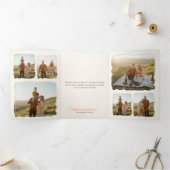 レトロファミリーポートレートクリスマスホリデー写真 三つ折りカード (内部)