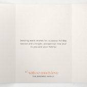 レトロファミリーポートレートクリスマスホリデー写真 三つ折りカード (内部中)