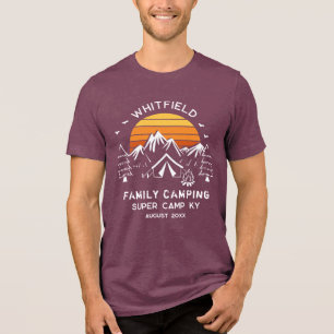 レトロファミリー懇親会マッチングパインツリーズキャンピング トライブレンドTシャツ