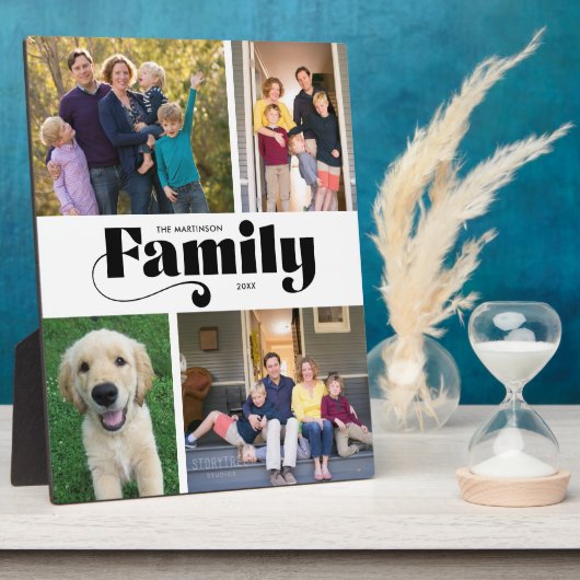 レトロファミリー4フォトコラージュ フォトプラーク (側面)