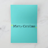 レトロファミリー – クリスマスツリーカードを飾る シーズンカード (内部)