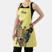 レトロファミリー、ママと子供の食料品ショッピングカート エプロン (インサイチュ)