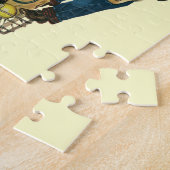 レトロファミリー、ママと子供の食料品ショッピングカート ジグソーパズル (側面)