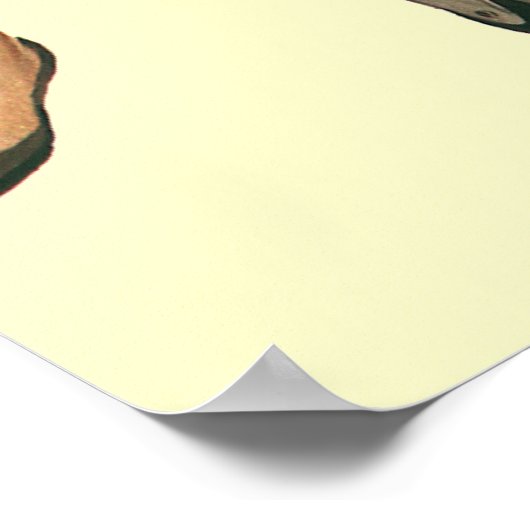 レトロファミリー、ママと子供の食料品ショッピングカート ポスター (角)