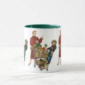 レトロファミリー、ママと子供の食料品ショッピングカート マグカップ (中央)