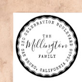 レトロファミリ名スクリプトラウンド差出人住所 ラバースタンプ