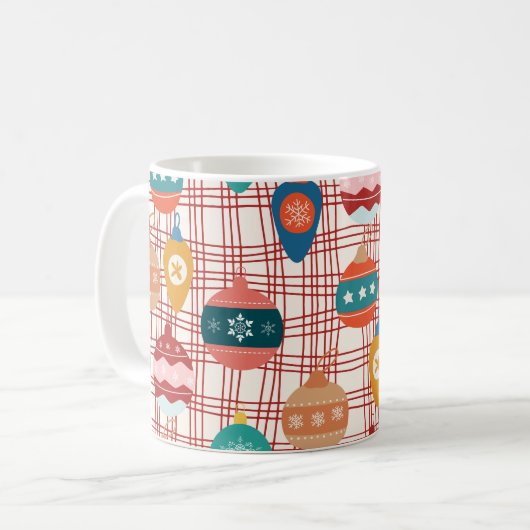 レトロファンキーなグルービーヴィンテージ懐かしいクリスマス コーヒーマグカップ (正面左)