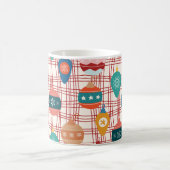 レトロファンキーなグルービーヴィンテージ懐かしいクリスマス コーヒーマグカップ (中央)