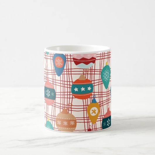 レトロファンキーなグルービーヴィンテージ懐かしいクリスマス コーヒーマグカップ (中央)