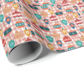 レトロファンキーなグルービーヴィンテージ懐かしいクリスマス ラッピングペーパー (ロールコーナー)