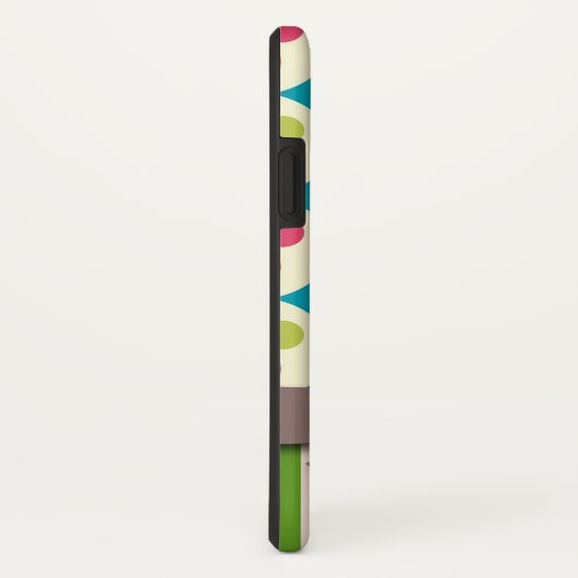 レトロファンキーなドストライプットとボウ付きパフェイクターン Case-Mate iPhoneケース (裏面/右)