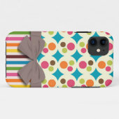 レトロファンキーなドストライプットとボウ付きパフェイクターン Case-Mate iPhoneケース (裏面(横))