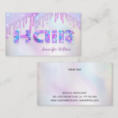 レトロファンキーなホログラフィック光が髪を乾かす 名刺 (正面/裏面)