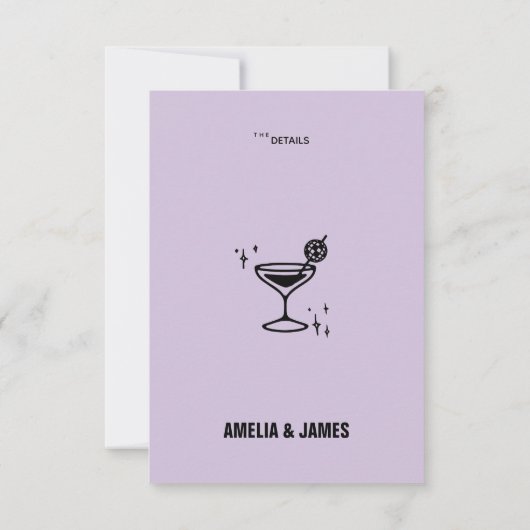 レトロファンキーのエンク結婚ロージャカード 出欠カード (裏面)