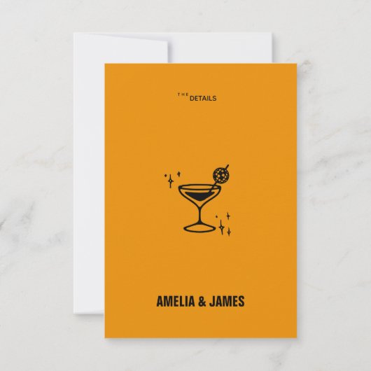 レトロファンキーのエンク結婚ロージャカード 出欠カード (裏面)