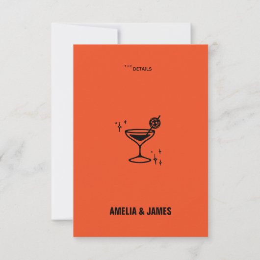 レトロファンキーのエンク結婚ロージャカード 出欠カード (裏面)