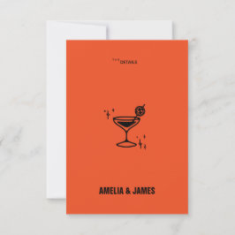 レトロファンキーのエンク結婚ロージャカード 出欠カード