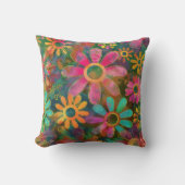 レトロファンキーの花 クッション (正面)