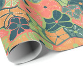 レトロファンキーカラフル花柄 ラッピングペーパー (ロールコーナー)