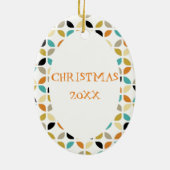 レトロファンキークリスマスツリーミッドセンチュリースローバック セラミックオーナメント (裏面)