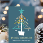 レトロファンキークリスマスツリーミッドセンチュリーモダン シーズンカード<br><div class="desc">お与え友達と家族は今年のおもしろい予測できなはミッドセンチュリー型のホリデーカード。ターコイズファンキー、オレンジ、タン、金ゴールド、白のレトロなクリスマスツリーが青い背景に並び、それを受け取る全ての人に愛されるに違いない。</div>