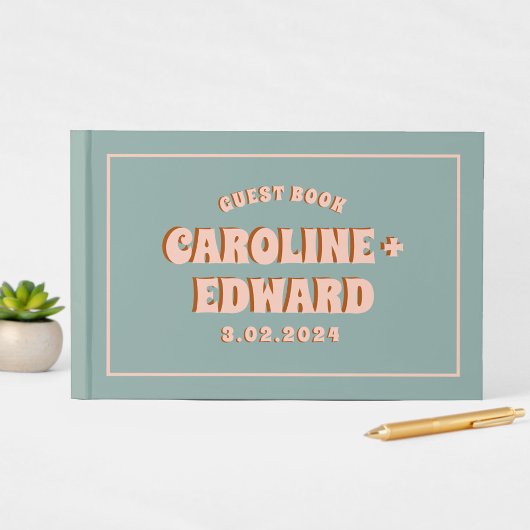 レトロファンキーグカラフルロ結婚ンク ゲストブック