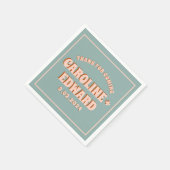 レトロファンキーグカラフルロ結婚ンク スタンダードカクテルナプキン (角)