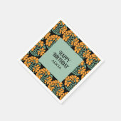 レトロファンキーグルーヴィデイジーフラワー誕生日 スタンダードカクテルナプキン (角)