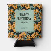 レトロファンキーグルーヴィデイジー誕生日クーラーボックス 缶クーラー (正面)