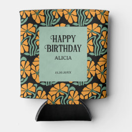 レトロファンキーグルーヴィデイジー誕生日クーラーボックス 缶クーラー