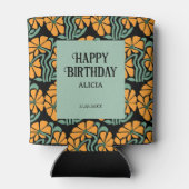 レトロファンキーグルーヴィデイジー誕生日クーラーボックス 缶クーラー (裏面)