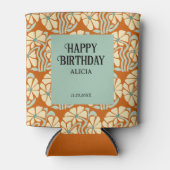 レトロファンキーグルーヴィボホボタニカル誕生日 缶クーラー (正面)